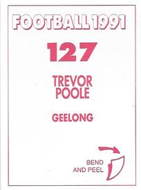 1991 Select AFL Stickers #127 Trevor Poole Back